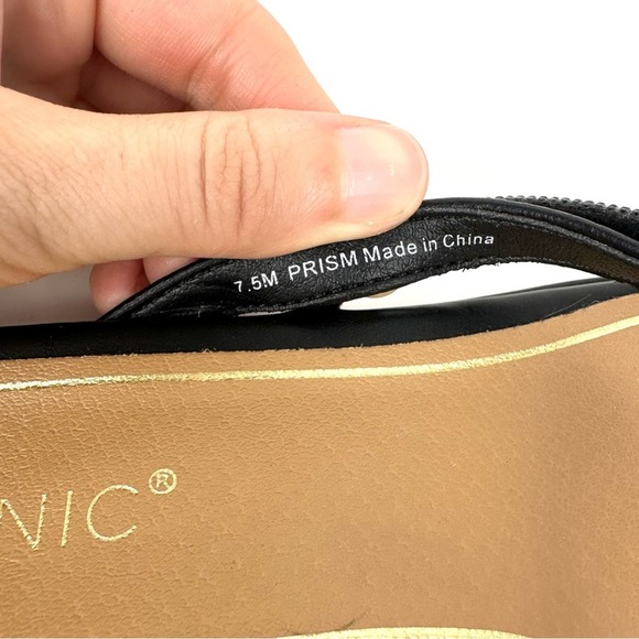 Vionic Prism Sandals Leather Crystal Orthotic Black NWOB Size 7.5M - Picture 10 of 12